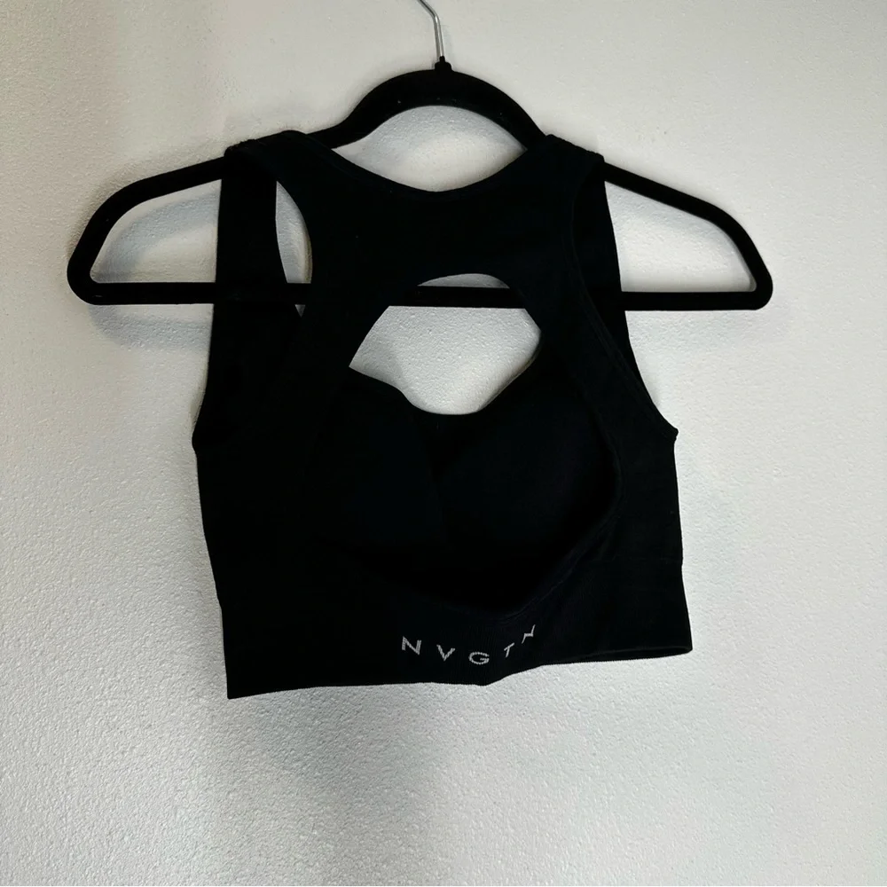 NVGTN Eclipse Sports Bra Black Seamless Cutout Open Back Size XS Women’s - Picture 6 of 10